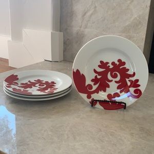 Four 8” ceramic salad plates